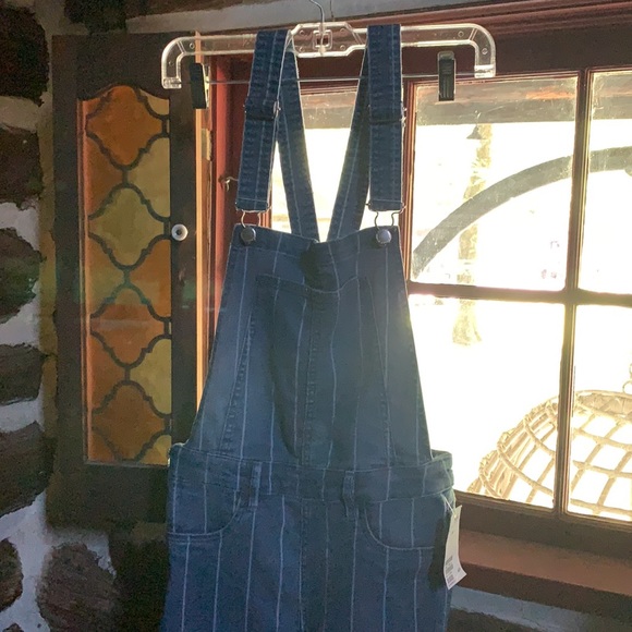 Skinny Striped Overalls • NWT - Picture 3 of 6